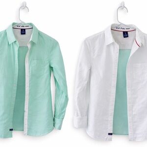 U.S. Polo Assn. Mint Green and White Button Down Shirts